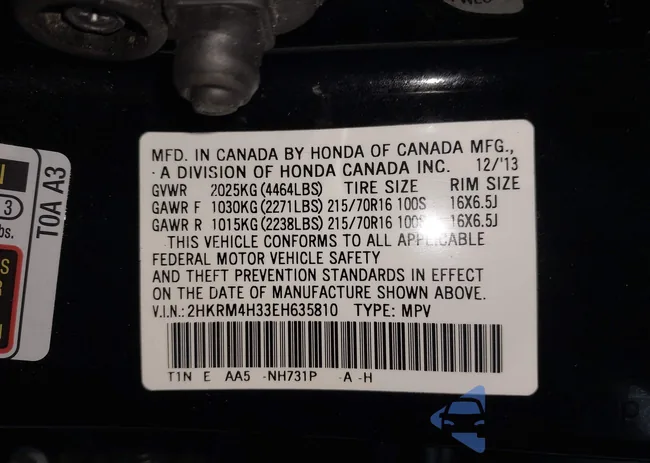 2HKRM4H33EH635810: 44406711