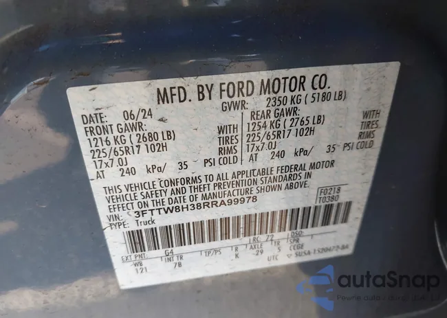 3FTTW8H38RRA99978: 44406716