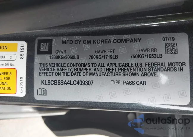 KL8CB6SA4LC409307: 44406828