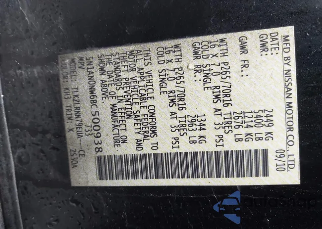 5N1AN0NW6BC500938: 44407903