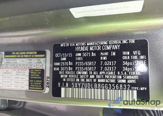 5XYZUDLB8GG356832: 44407916