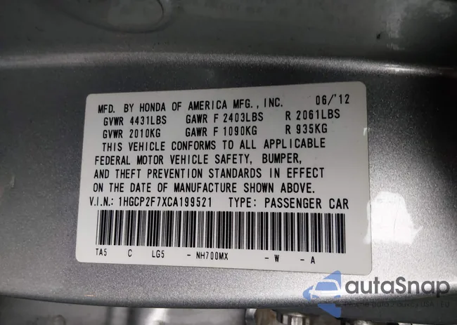 1HGCP2F7XCA199521: 44407950