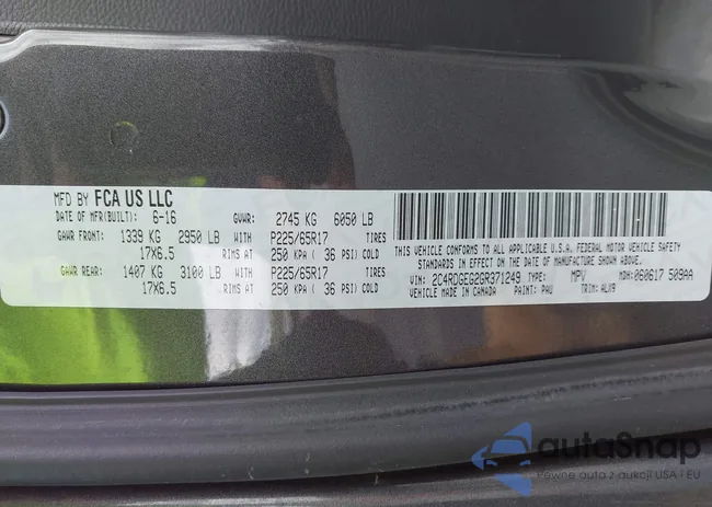 2C4RDGEG2GR371249: 44408057