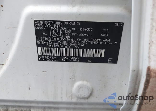 JTMBFREV9JJ718898: 44408134