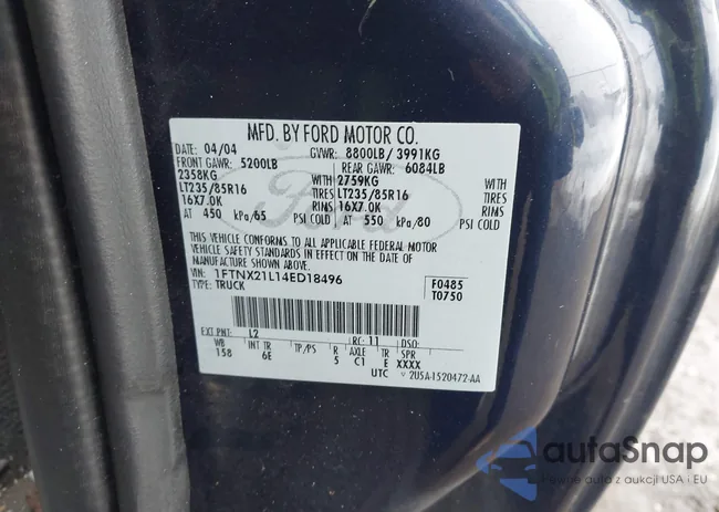 1FTNX21L14ED18496: 44408170