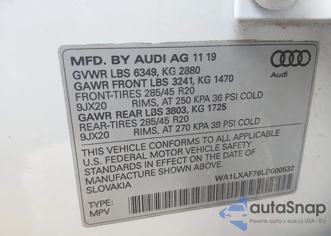 WA1LXAF76LD000532: 44408317