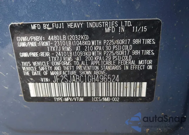 JF2SJABC1GH496524: 44408376