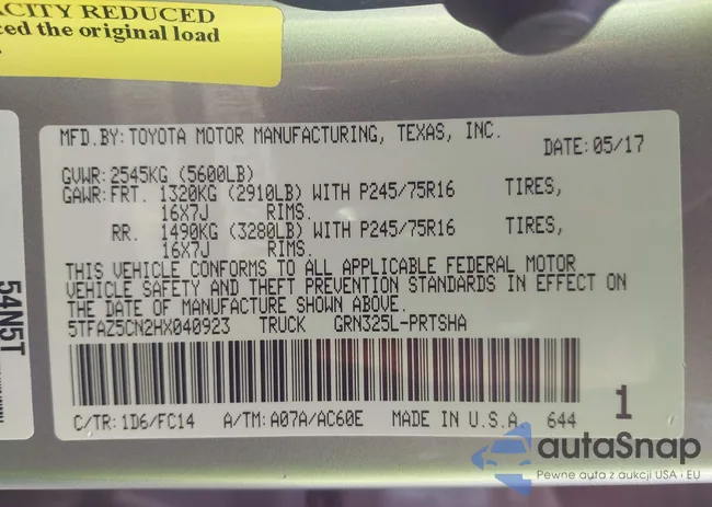 5TFAZ5CN2HX040923: 44408393