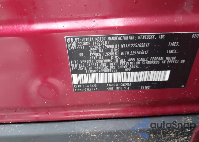 4T3RWRFV6PU088359: 44407654