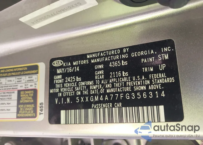 5XXGM4A77FG356314: 44407665