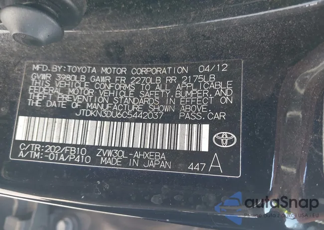 JTDKN3DU6C5442037: 44408830