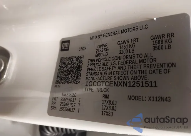 1GCGTCENXN1251511: 44408839