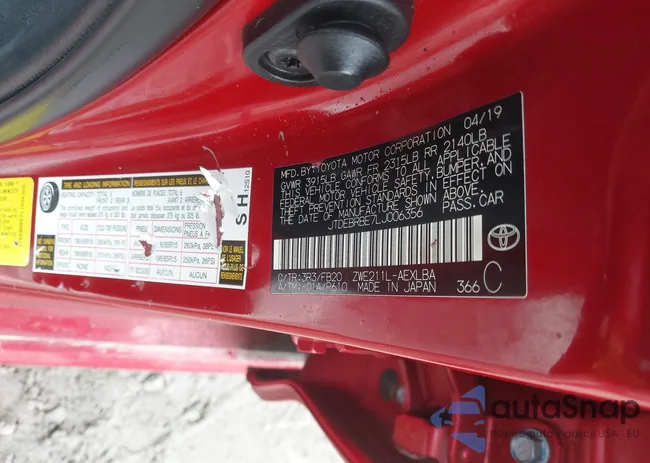 JTDEBRBE7LJ006356: 44408880