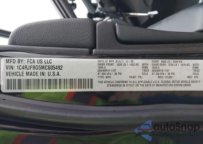 1C4RJFBG5MC605492: 44408934