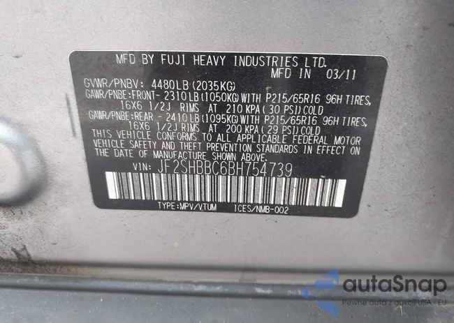 JF2SHBBC6BH754739: 44408973