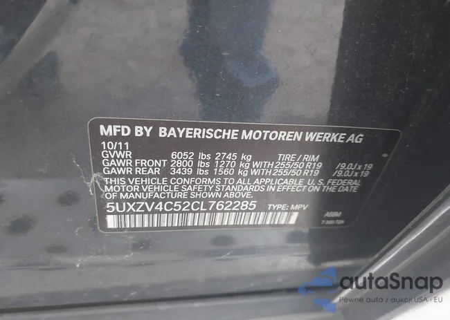 5UXZV4C52CL762285: 44409029