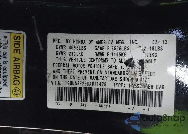 19UUA8F26DA011429: 44409083