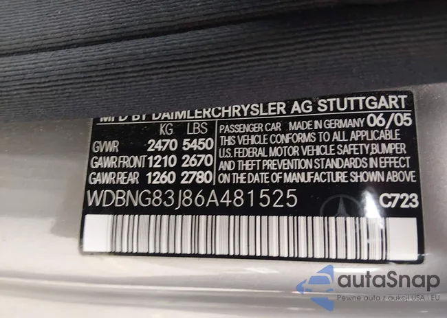 WDBNG83J86A481525: 44409093