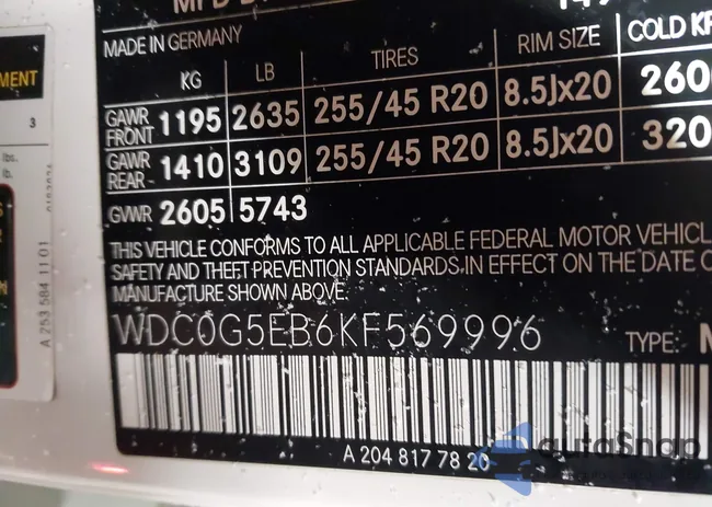 WDC0G5EB6KF569996: 44409098