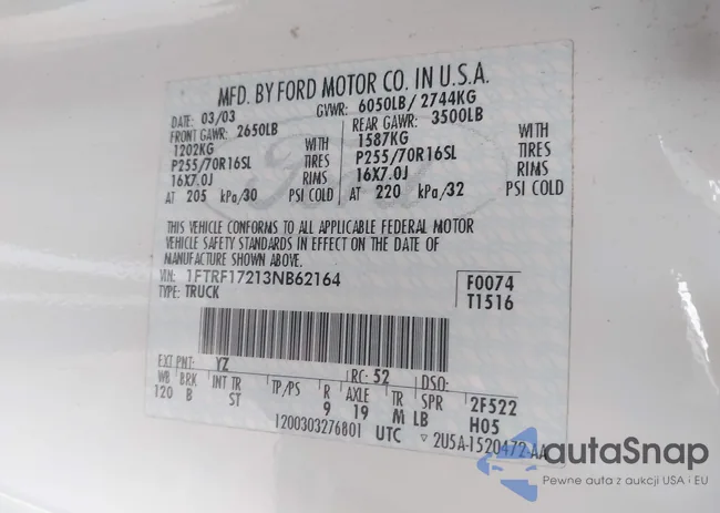 1FTRF17213NB62164: 44409099