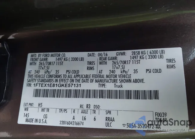 1FTEX1E81GKE57131: 44409133