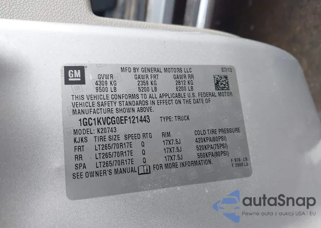 1GC1KVCG0EF121443: 44409145