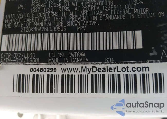 2T2BK1BA2BC099505: 44409159