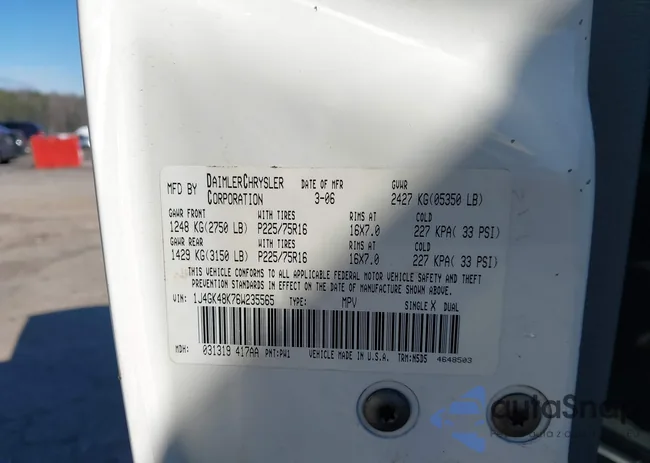 1J4GK48K76W235565: 44409227