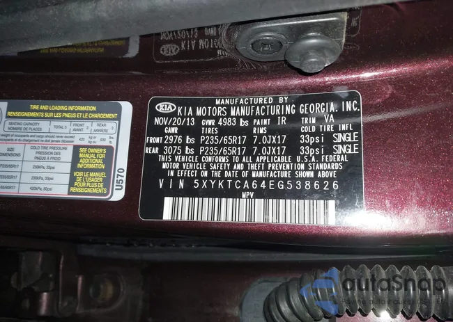 5XYKTCA64EG538626: 44409354