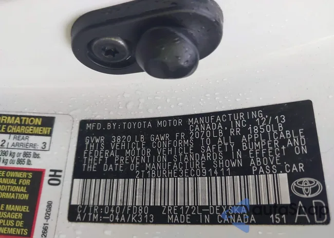 2T1BURHE3EC091411: 44409375