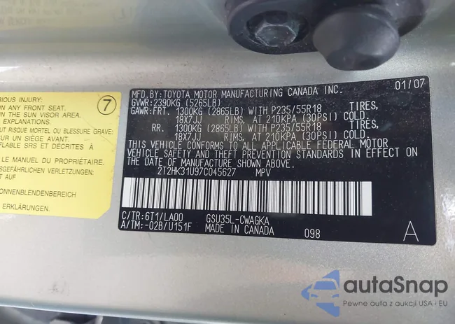 2T2HK31U97C045627: 44409376