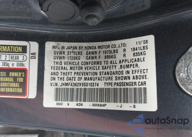 JHMFA362X9S010374: 44408450