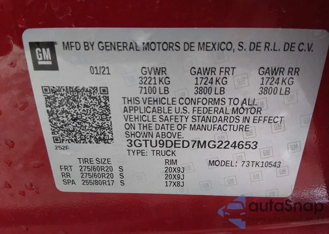 3GTU9DED7MG224653: 44408531