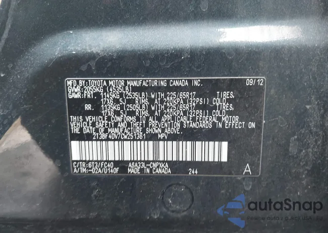 2T3BF4DV7CW251361: 44408597