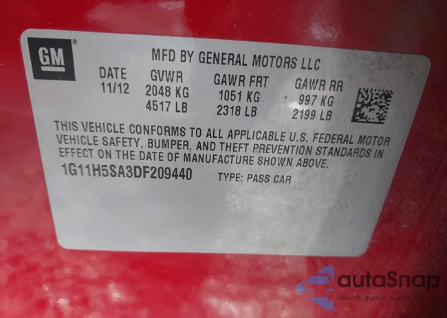 1G11H5SA3DF209440: 44408620