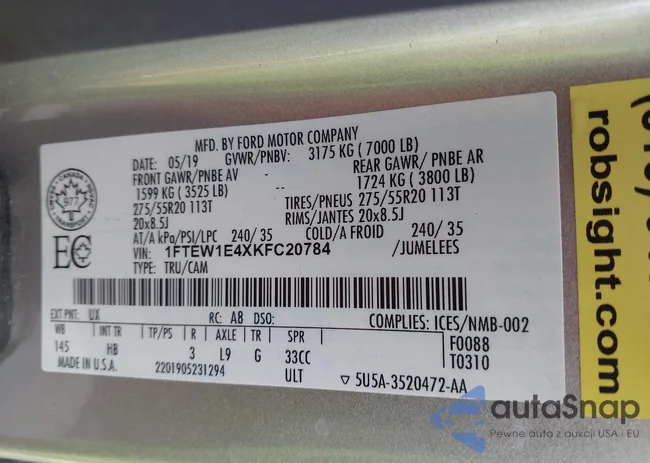 1FTEW1E4XKFC20784: 44408671