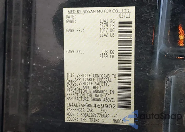 1N4AL2AP6BN469902: 44408682