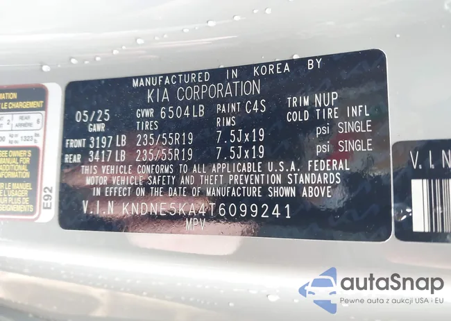 KNDNE5KA4T6099241: 44408773