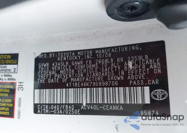 4T1BE46K79U898706: 44409854