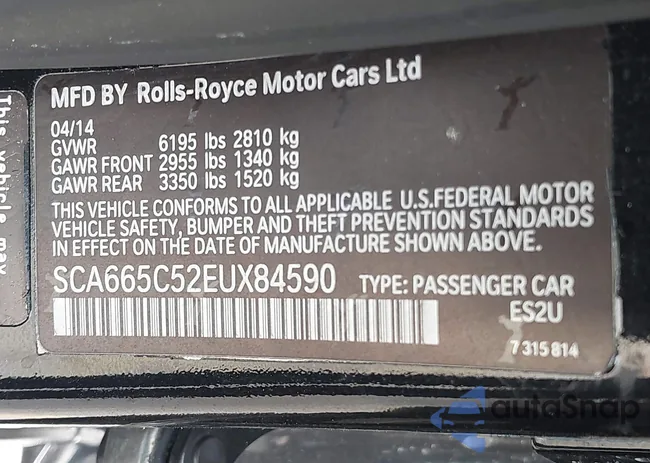 SCA665C52EUX84590: 44409995