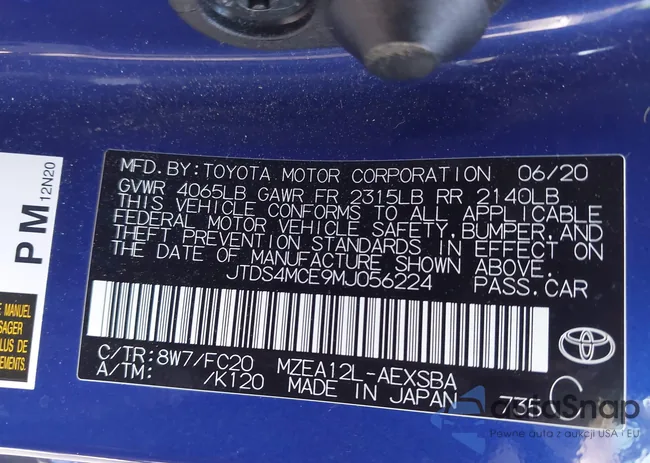 JTDS4MCE9MJ056224: 44410011