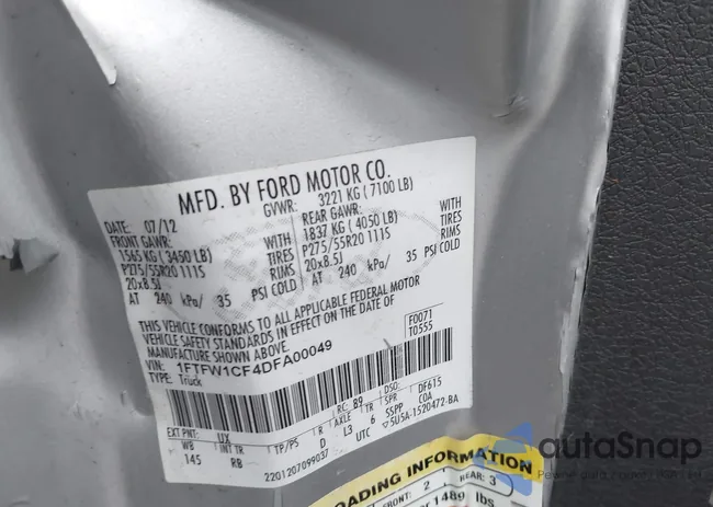 1FTFW1CF4DFA00049: 44410066