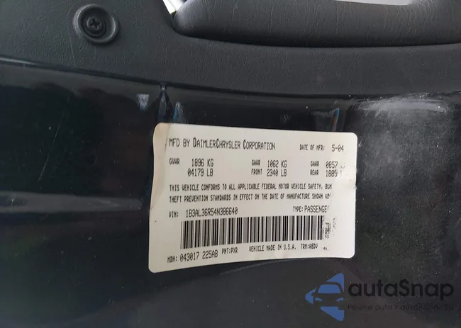 1B3AL36R54N386640: 44410158