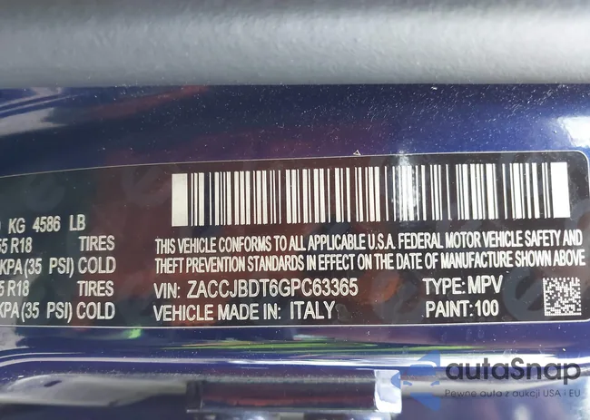 ZACCJBDT6GPC63365: 44410166