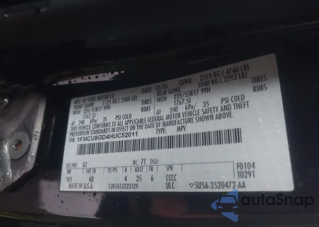 1FMCU9GD4HUC52011: 44410170