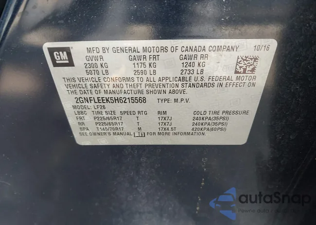 2GNFLEEK5H6215568: 44410235