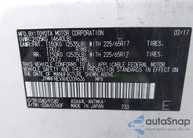 JTMRFREVXHD209636: 44410325