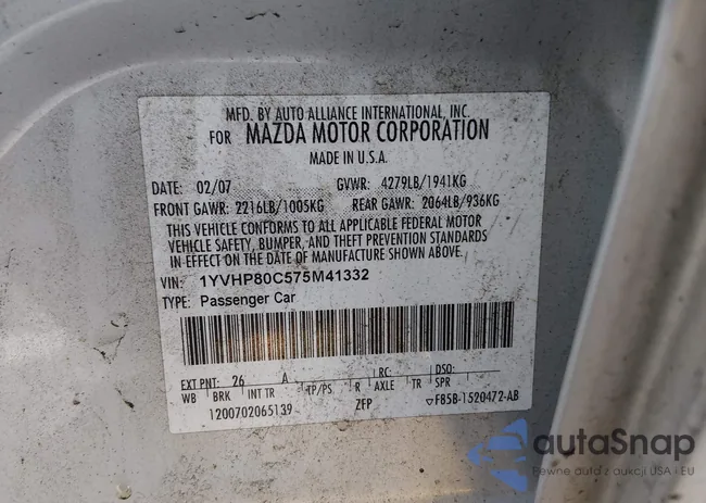 1YVHP80C575M41332: 44409730