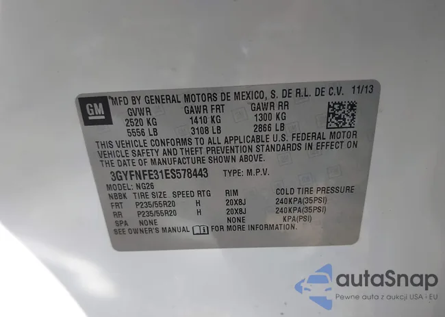 3GYFNFE31ES578443: 44410926