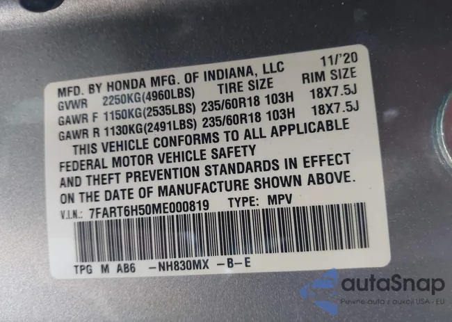 7FART6H50ME000819: 44411013